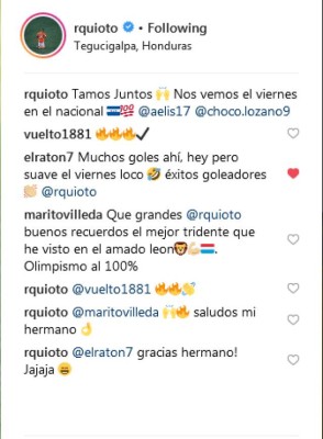 El comentario de Blas Pérez a Quioto en redes sociales previo al Honduras-Panamá